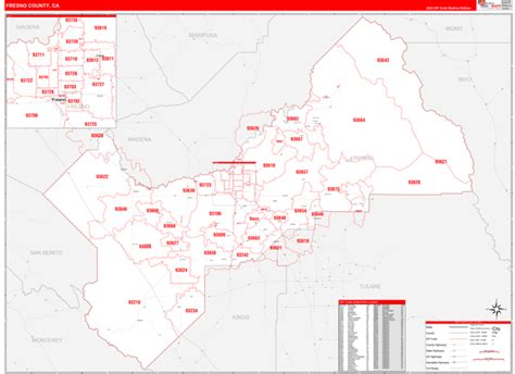 Wall Maps of Fresno County California - marketmaps.com