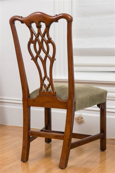 Reproduction 18th Century Chippendale Mahogany Chairs, Set of Eight at ...