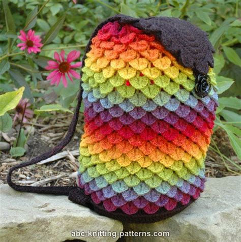 ABC Knitting Patterns - Rainbow Dragon Backpack