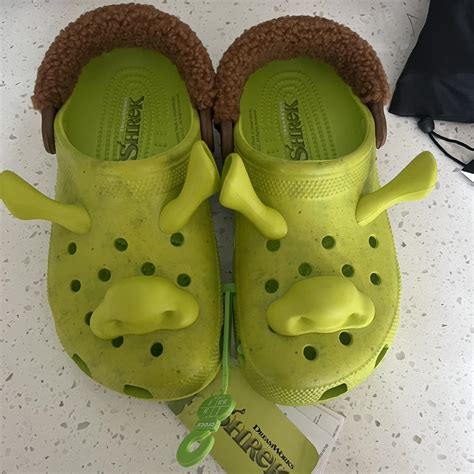 Dreamworks x crocs shrek crocs Size J6 which is... - Depop