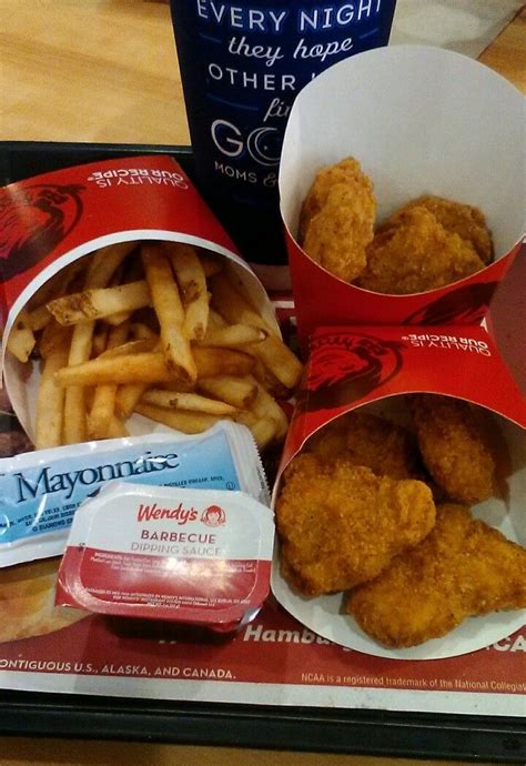 (Supper 10/31/2017) Wendy's Chicken Nuggets, French Fries, Mayo/BBQ - Food Is Love - #Chicken # ...