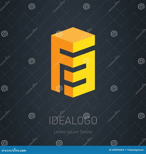 F3 Logo. Vector Design Element or 3d Icon Stock Vector - Illustration of strategy, template ...