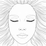 Makeup Woman Face Coloring Page Sketch sketch template
