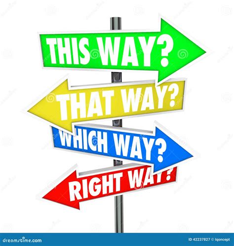 This Way that Which is Right Path Choice Arrow Signs Opportunity Stock Illustration ...