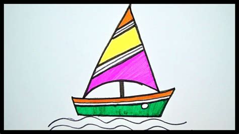 How To Draw Boat || Drawing For Kids || Coloring For Kids | Boat ...