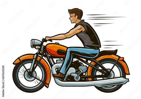 Ride A Motorbike Cartoon