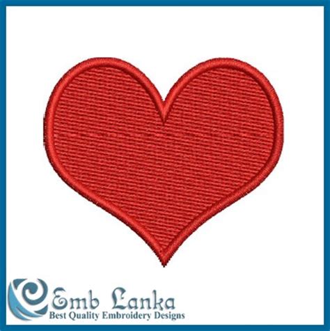 Free Red Heart Embroidery Design - Emblanka