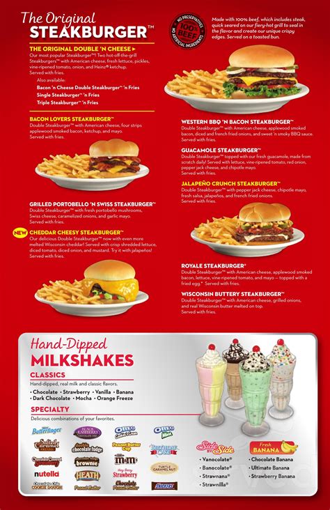 Menu for Steak 'n Shake in Warminster, Pennsylvania, USA