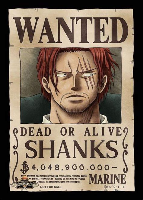 One Piece Shanks Wanted Poster