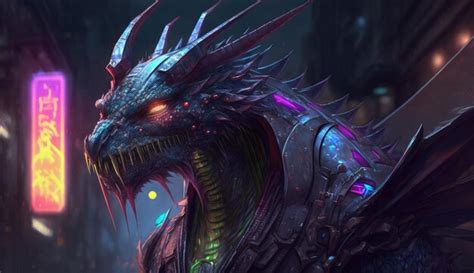 Premium AI Image | cyberpunk dragon