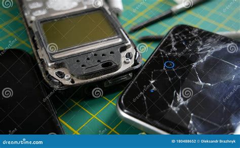 Mobile Phone Repair. Touchscreen Replacement Stock Photo - Image of device, destruction: 180488652