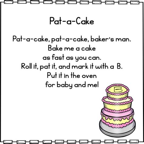 Pocket Chart Poem Pat-a-Cake Nursery Rhyme | Made By Teachers