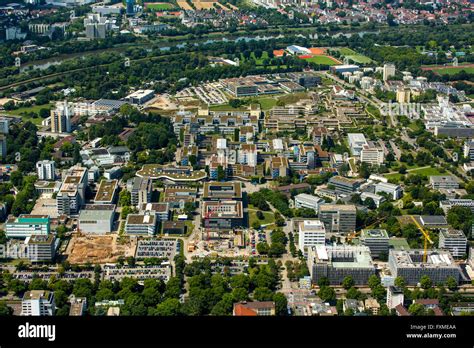 Aerial view, Campus University of Heidelberg, University of Heidelberg on the campus, Heidelberg ...