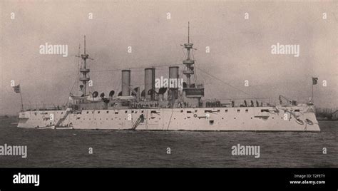 War Vessel in New York Harbor-Armored Cruiser "New York Stock Photo - Alamy