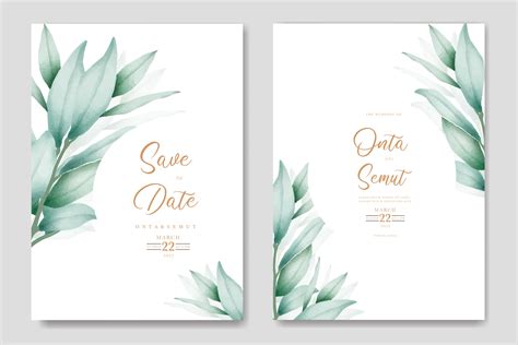 Watercolor Eucalyptus Wedding Invitation Graphic by ningsihretno262 · Creative Fabrica