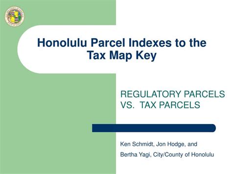 PPT - Honolulu Parcel Indexes to the Tax Map Key PowerPoint ...