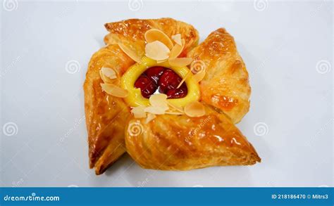 Delicious Cherry Danish Pastry Stock Photo - Image of frosting, bread ...