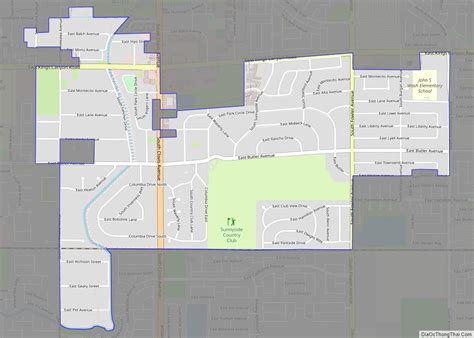 Map of Sunnyside CDP, California