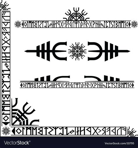 Runes and mandala type designs in a corner flourish and 3 divider using runic elements. Download ...