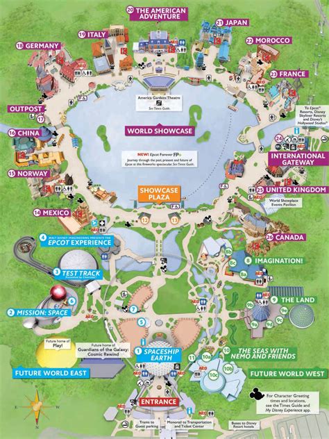 Epcot Printable Map