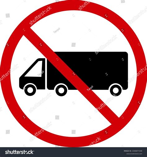 No Truck Sign Prohibition Sign Trucks Stock Vector (Royalty Free ...