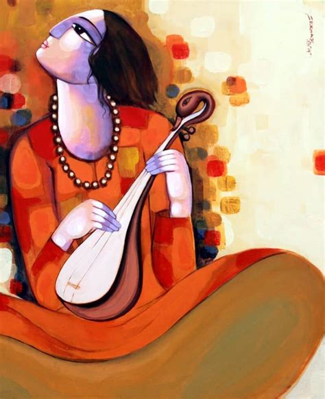 Baul, Bengali Tune #3 (30 x 36 inches) - Indian Folk Theme (Acrylic on ...