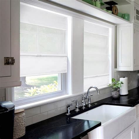 Pin by Chicology on Cordless Blinds | Kitchen window coverings, Roman shades kitchen, Home