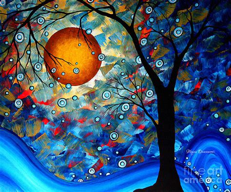 Contemporary Modern Art Original Abstract Landscape Painting Blue ...