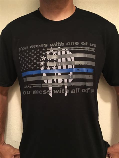 Thin blue line tshirts police t-shirts leo shirts custom