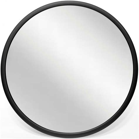 Infinity Instruments Nera 22 Inch Round Hanging Wall Mirror, Black ...