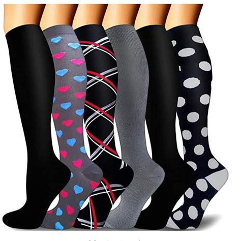 6 -Pair Compression Socks 20-30mmHg For Women and Men Knee High - Best ...