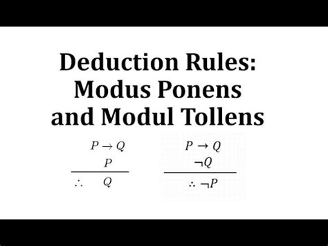 Deduction Rules: Modus Ponens and Modul Tollens - YouTube