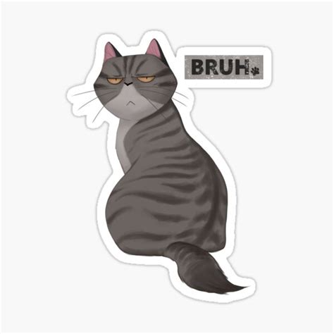 "Funny Cat BRUH meme " Sticker for Sale by Krimat | Redbubble