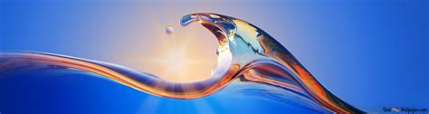 Sun Water Wave 4K wallpaper download