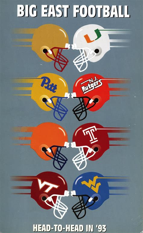 1993 BIG EAST Football Media Guide Cover | College football teams ...