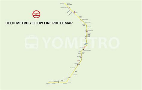 Delhi Metro Yellow Line Route Map - YoMetro