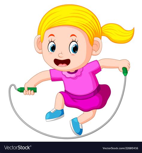 Girl Skipping Clipart