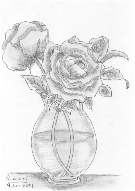 Pencil Sketch Of Rose Flower at PaintingValley.com | Explore collection ...