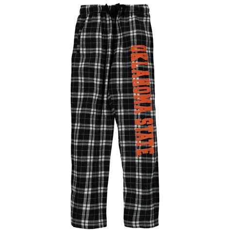 Oklahoma State Cowboys Youth Black Plaid Flannel Pants