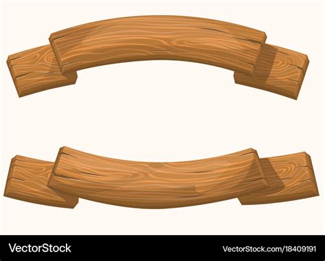 Wood banners and ribbons Royalty Free Vector Image