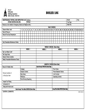 Fillable Example Boiler Log Sheet Form - Fill Out and Sign Printable PDF Template | airSlate SignNow