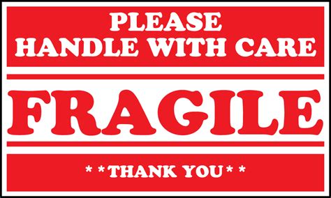 Fragile Please Handle With Care 5" x 3" Shipping Labels - SCL536