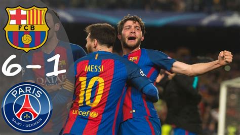 Barcelona vs PSG 6-1 Extended highlights UCL 2016/17 |Barcelona ...