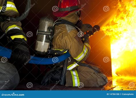 Fire training exercise stock photo. Image of heat, afraid - 14786188