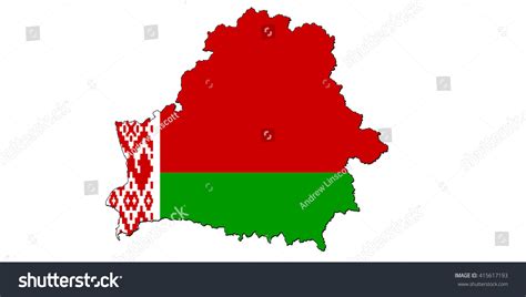 National Flag Belarus Within Outline Map Stock Illustration 415617193 ...