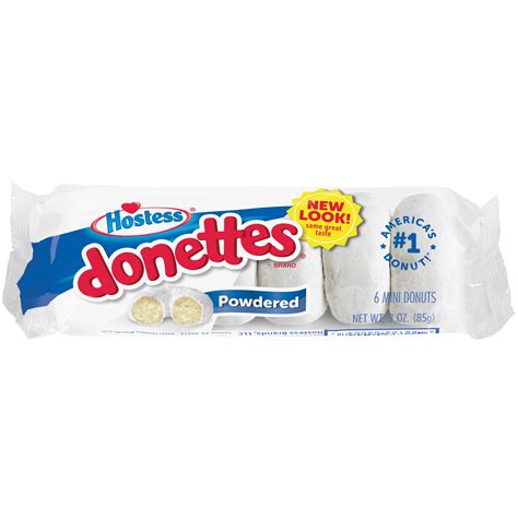 Hostess Powdered Sugar Donettes, Single Serve, 6 Count, 3 oz - Walmart.com