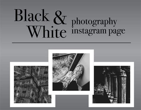 Black and White Photography Instagram Concept on Behance