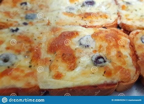 Pizza Toasted Bread, Cheese on Toast Stock Photo - Image of olive, closeup: 269849254