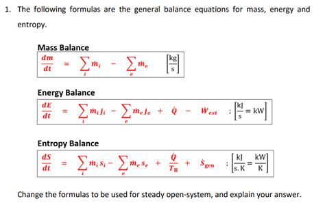 Solved 1. The following formulas are the general balance | Chegg.com