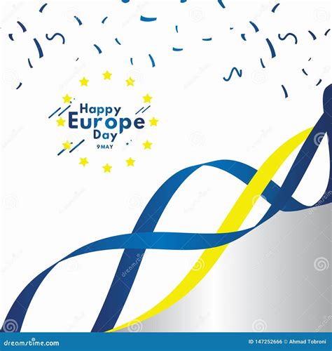 Happy Europe Day Celebrate Flag Vector Template Design Illustration ...